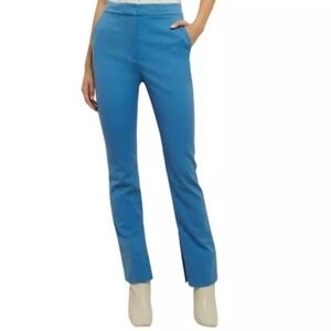 NWT Derek Lam 10 Crosby Women’s 2 Malika Side Slit Cotton Blend Pants Blue